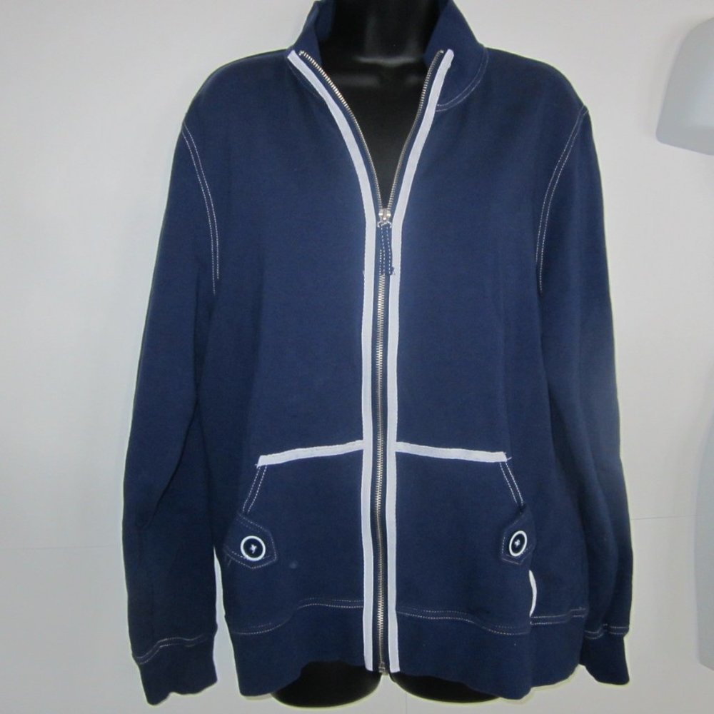 Karen Scott Sport Zip Up  Cotton Stretch